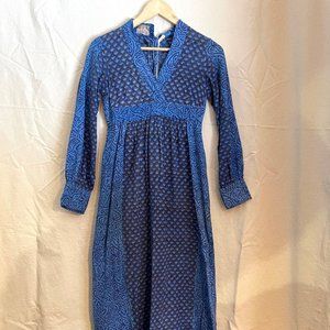 Rare Vintage India Imports of Rhode Island block print maxi dress